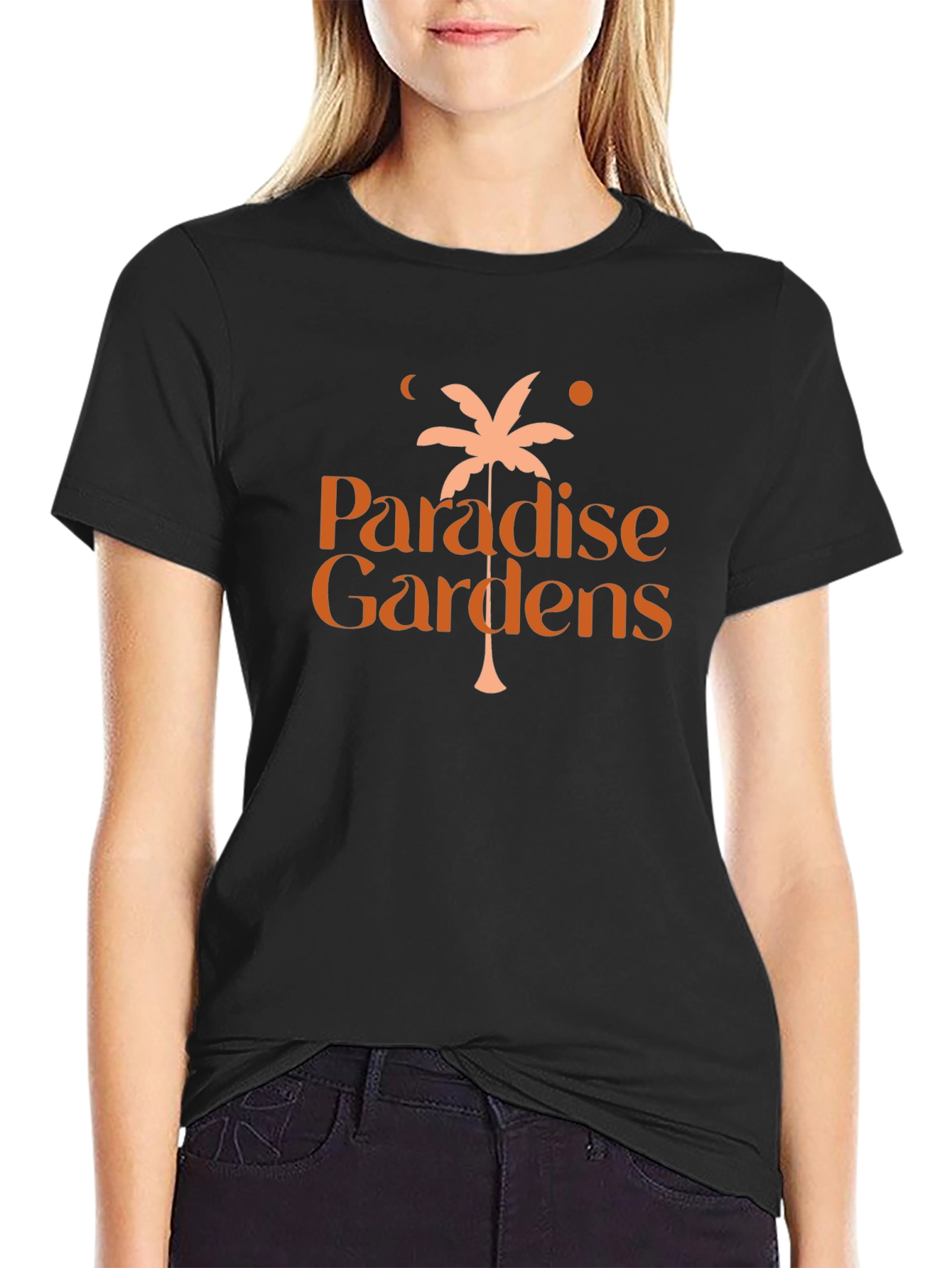 Paradise Gardens Black Graphic T-Shirt