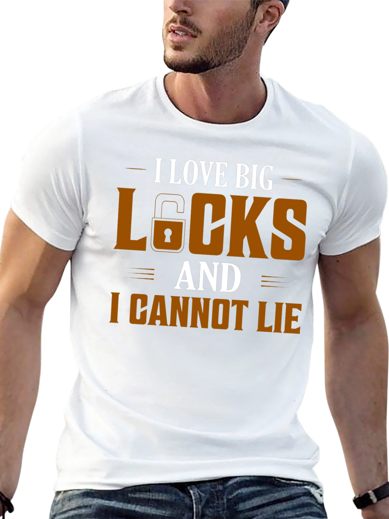 I Love Big Locks Funny Graphic T-Shirt