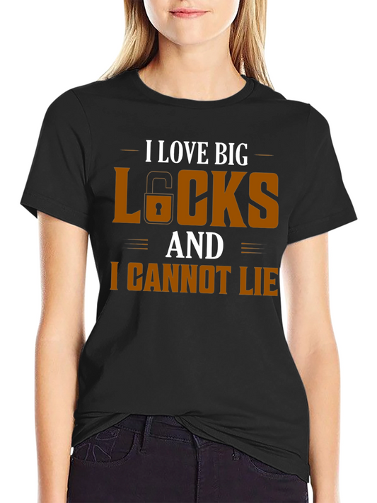 I Love Big Locks Funny Graphic T-Shirt