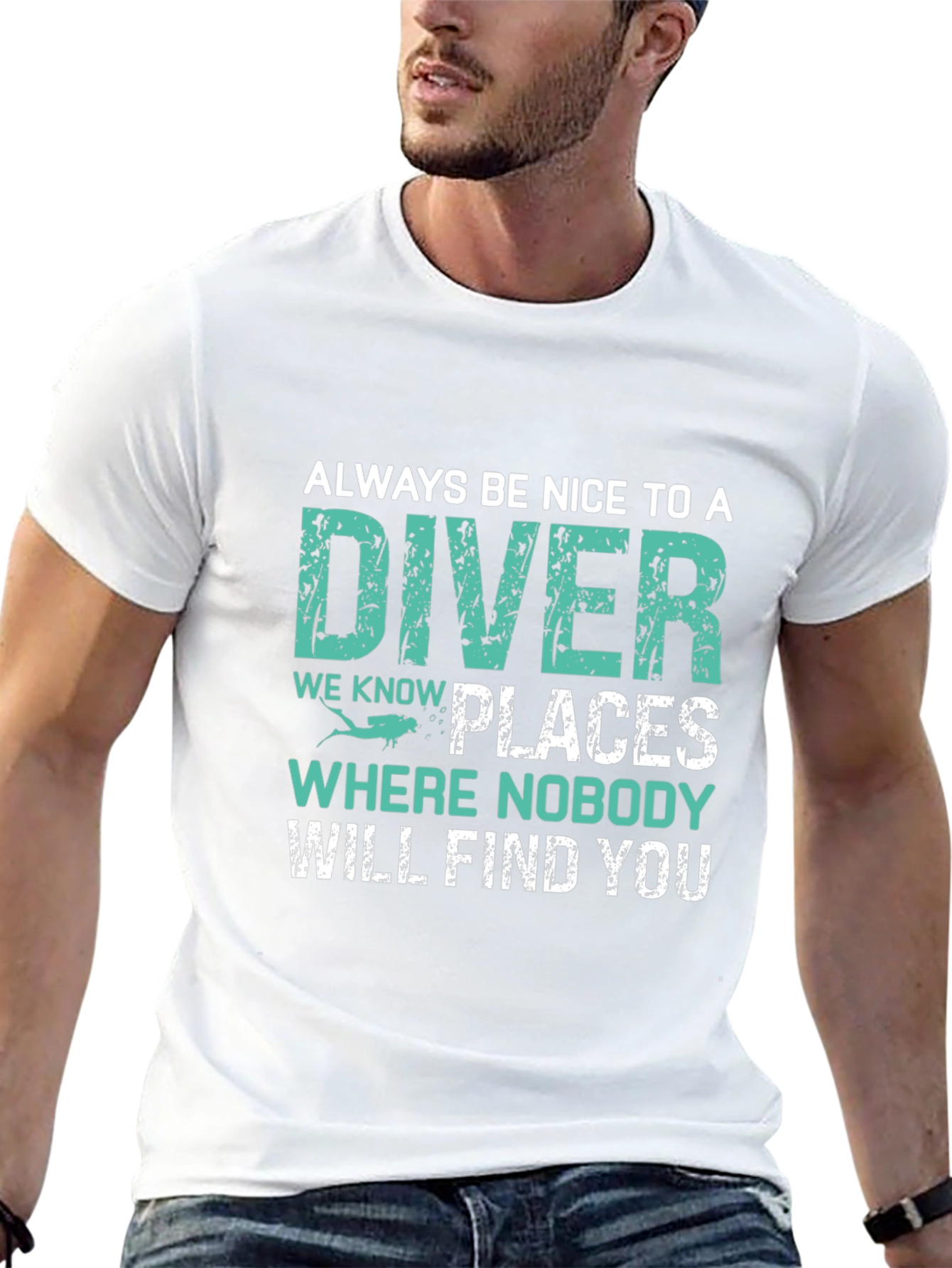 Funny Diver T-Shirt - Be Nice to a Diver