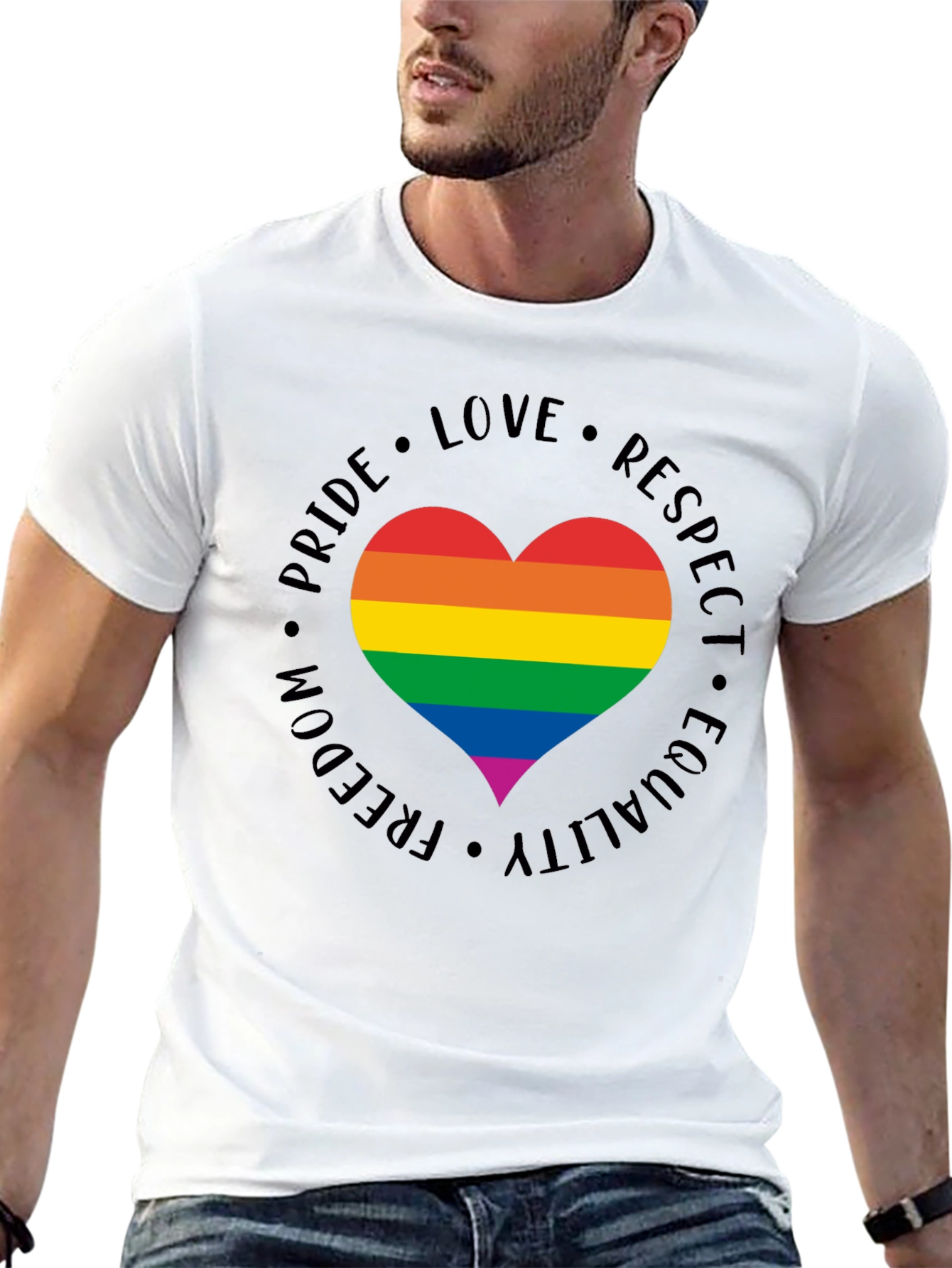 LGBT Pride Heart T-Shirt - Love Respect Equality