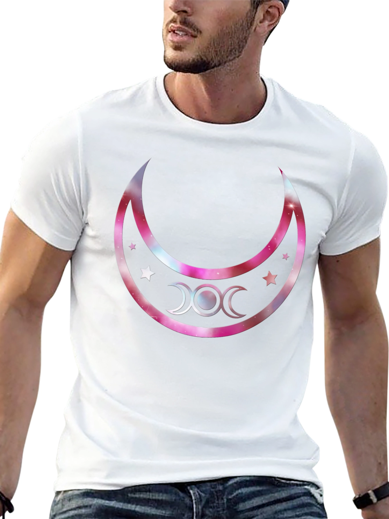 Triple Moon Goddess Graphic T-Shirt - Black