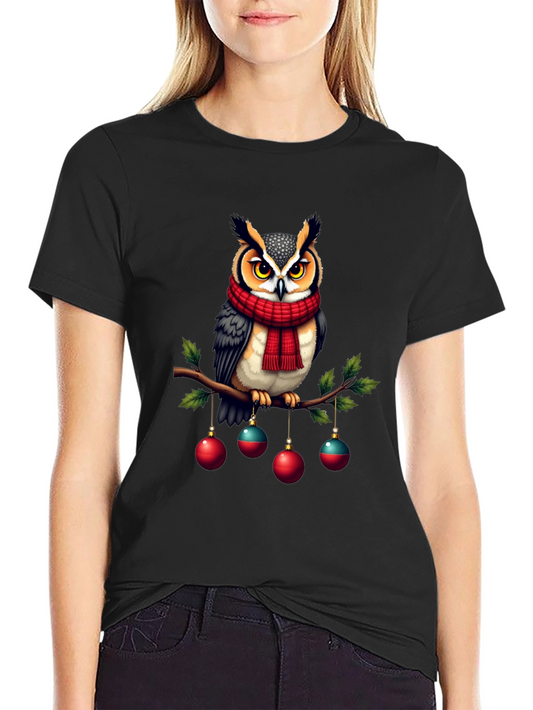 Festive Owl Christmas T-Shirt