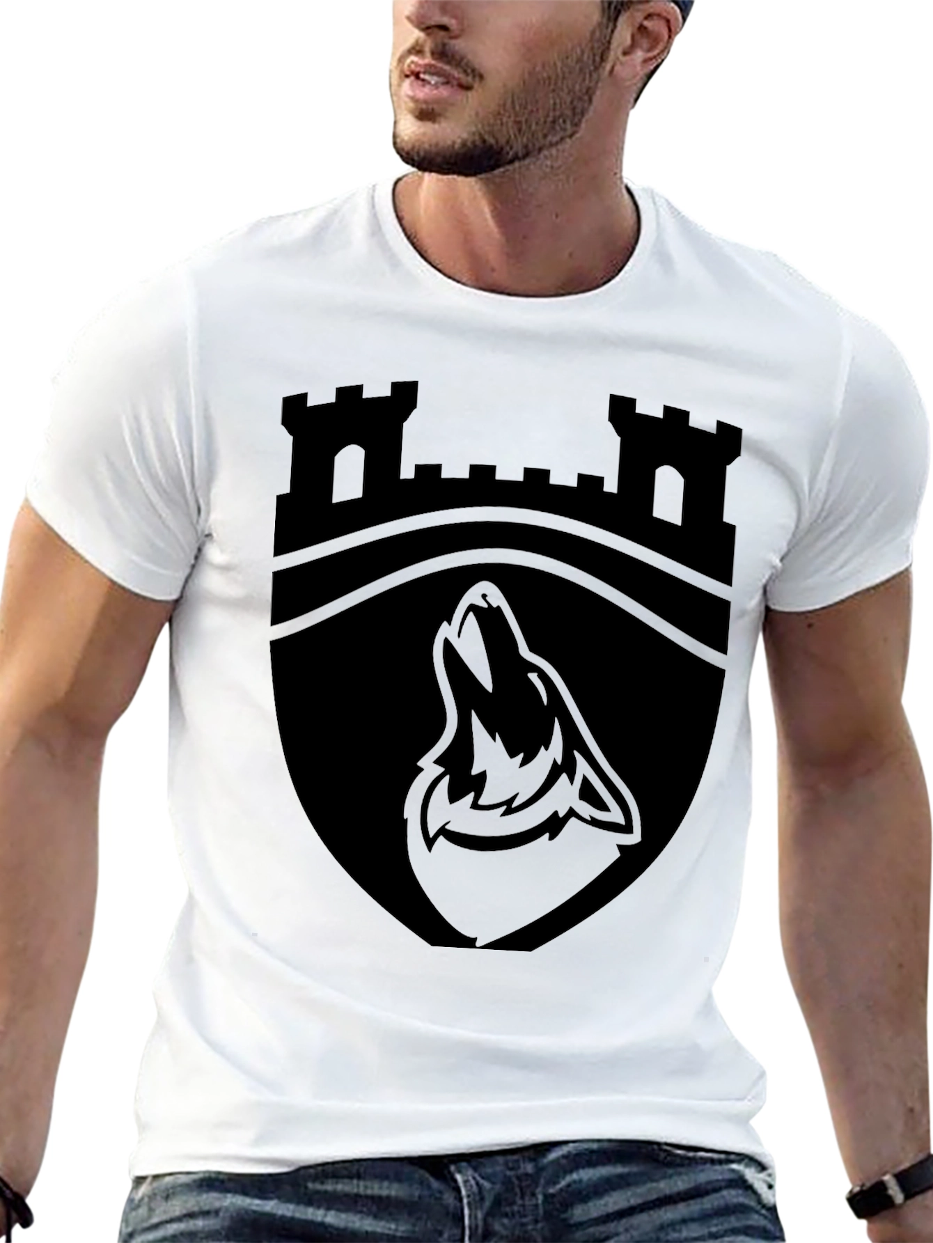Castle Wolf Crest Black T-Shirt