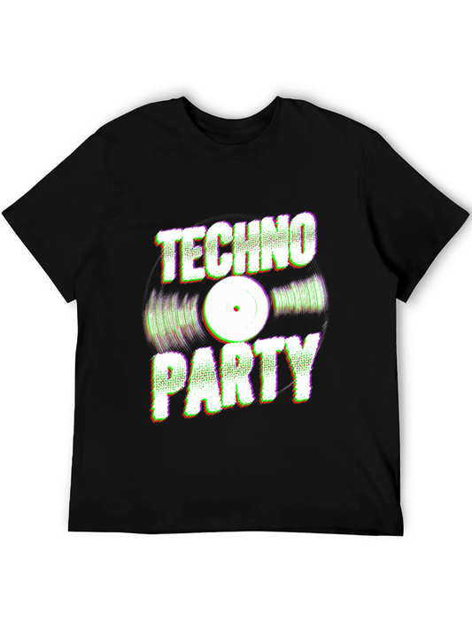 Techno Party Graphic Tee - Black