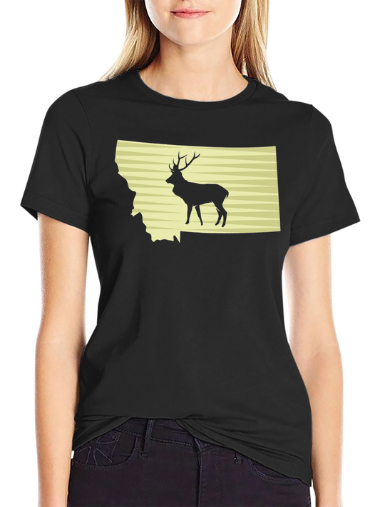 Montana Deer Graphic Tee - Black