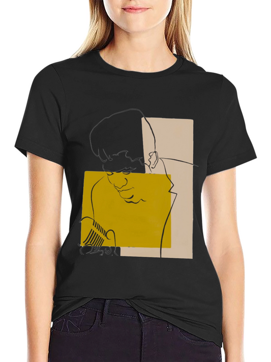 Abstract Graphic Print Black Tee