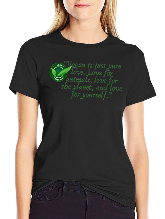 Vegan Love Graphic Tee - Eco-Friendly T-Shirt