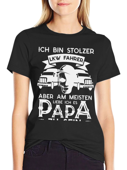 Proud Trucker Dad Black T-Shirt