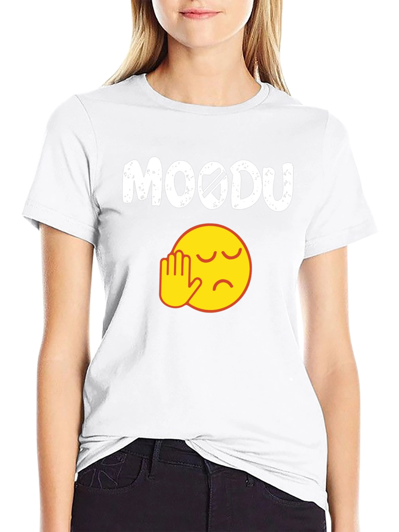 Mood Off Emoji Black Graphic Tee
