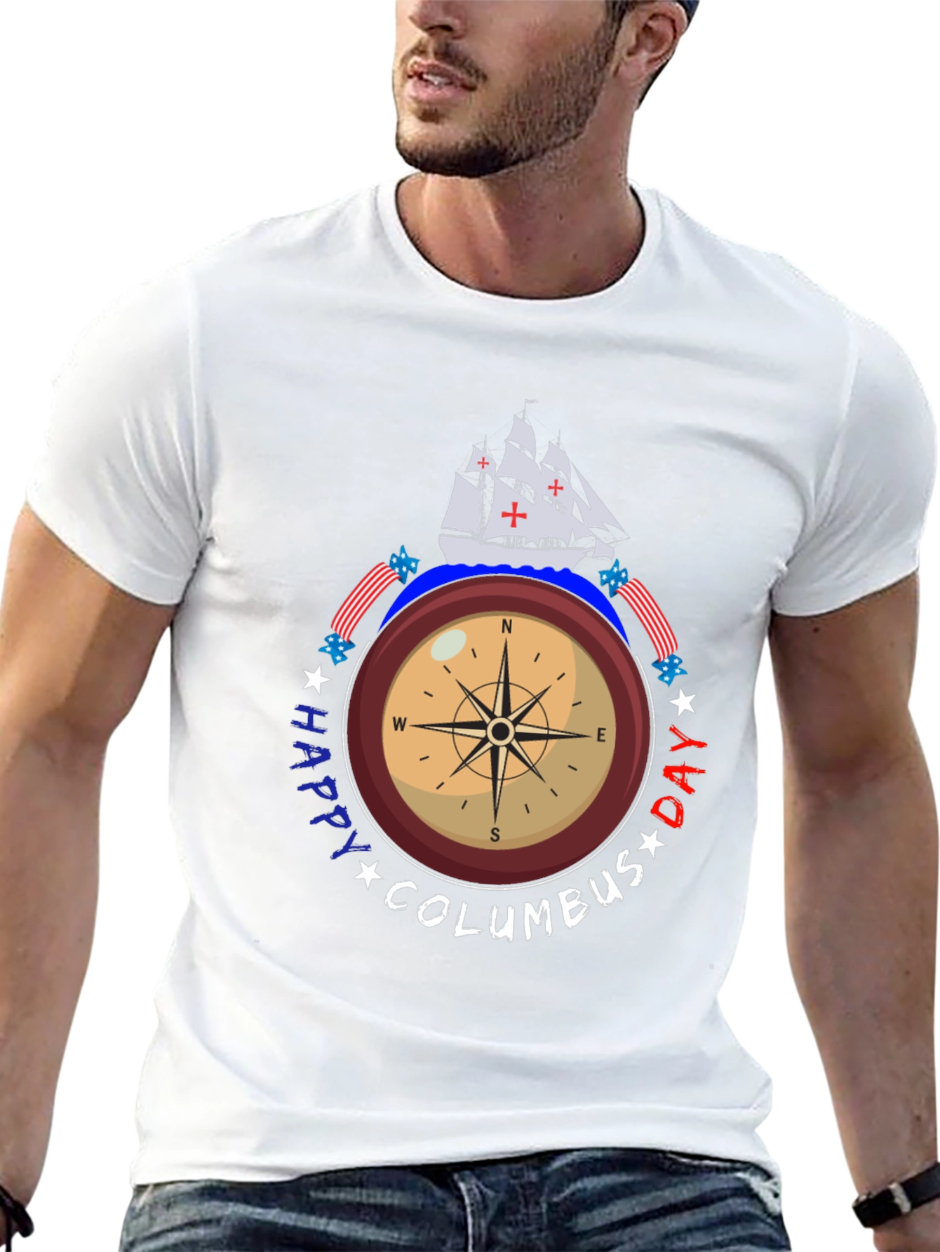 Happy Columbus Day Compass T-Shirt