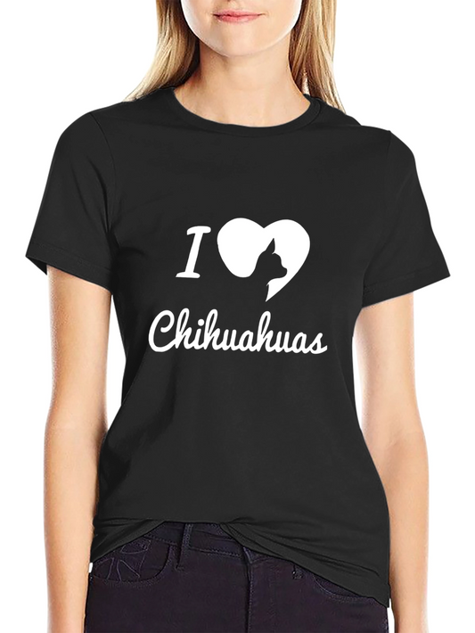 I Heart Chihuahuas Black T-Shirt