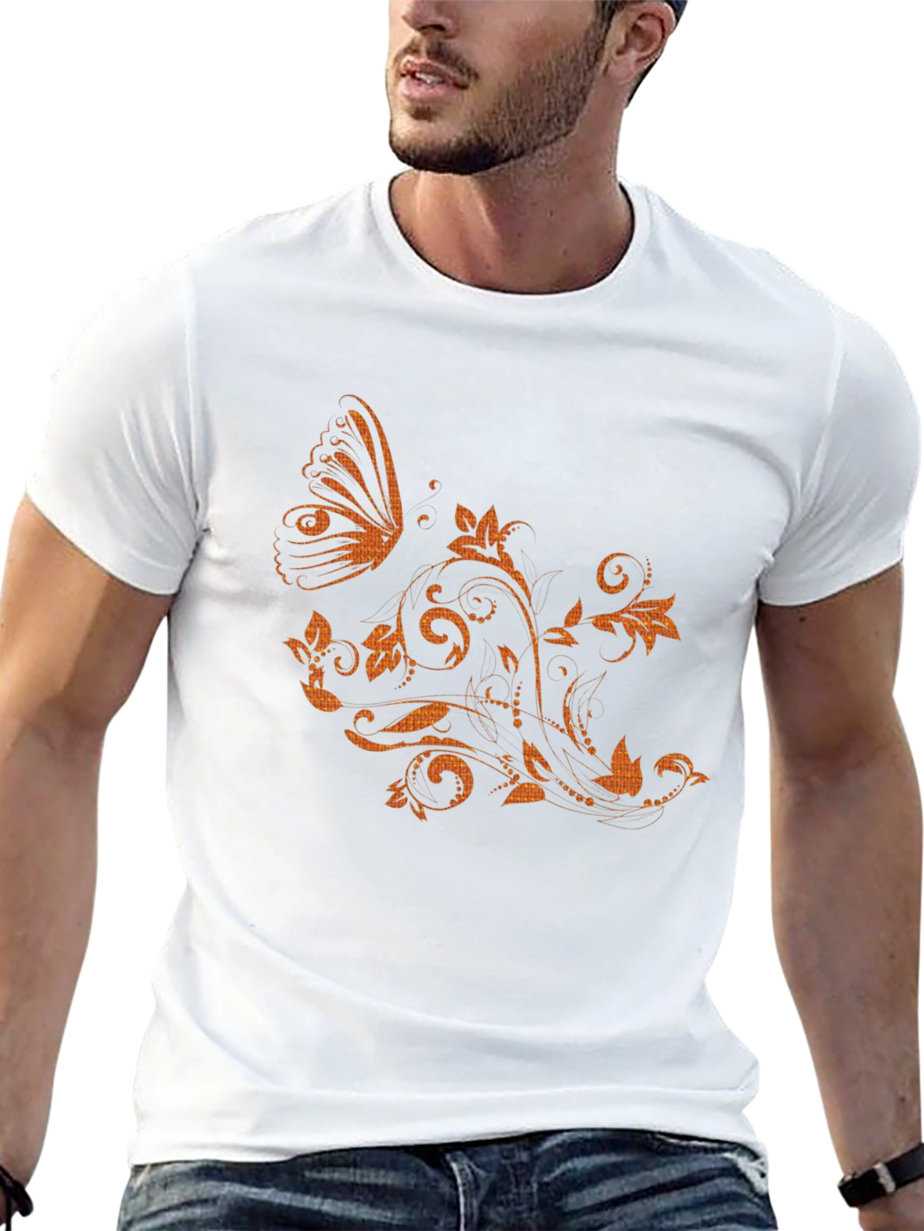 Black Butterfly Floral Graphic Tee