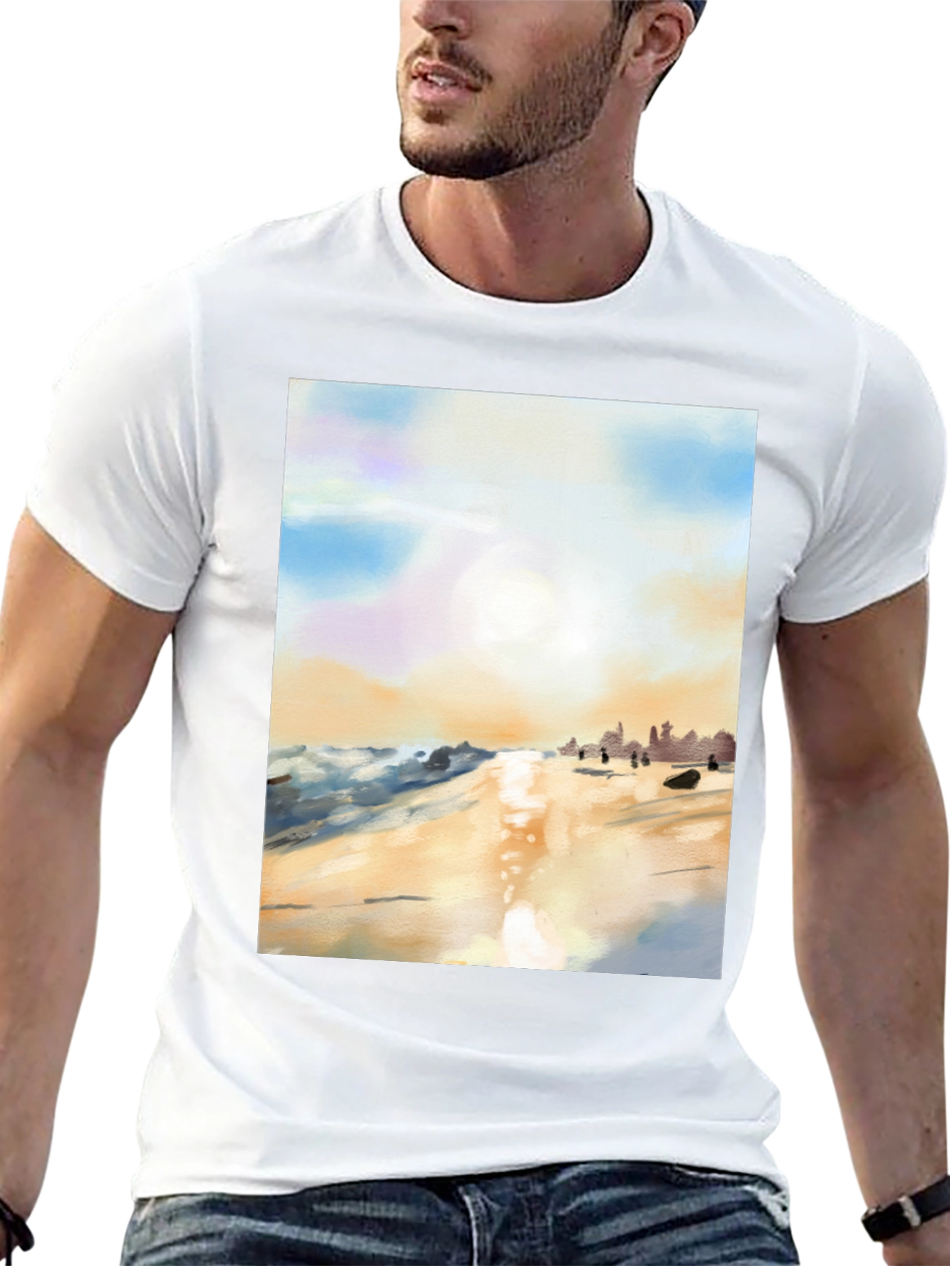 Beach Sunset T-Shirt - Artistic Impression