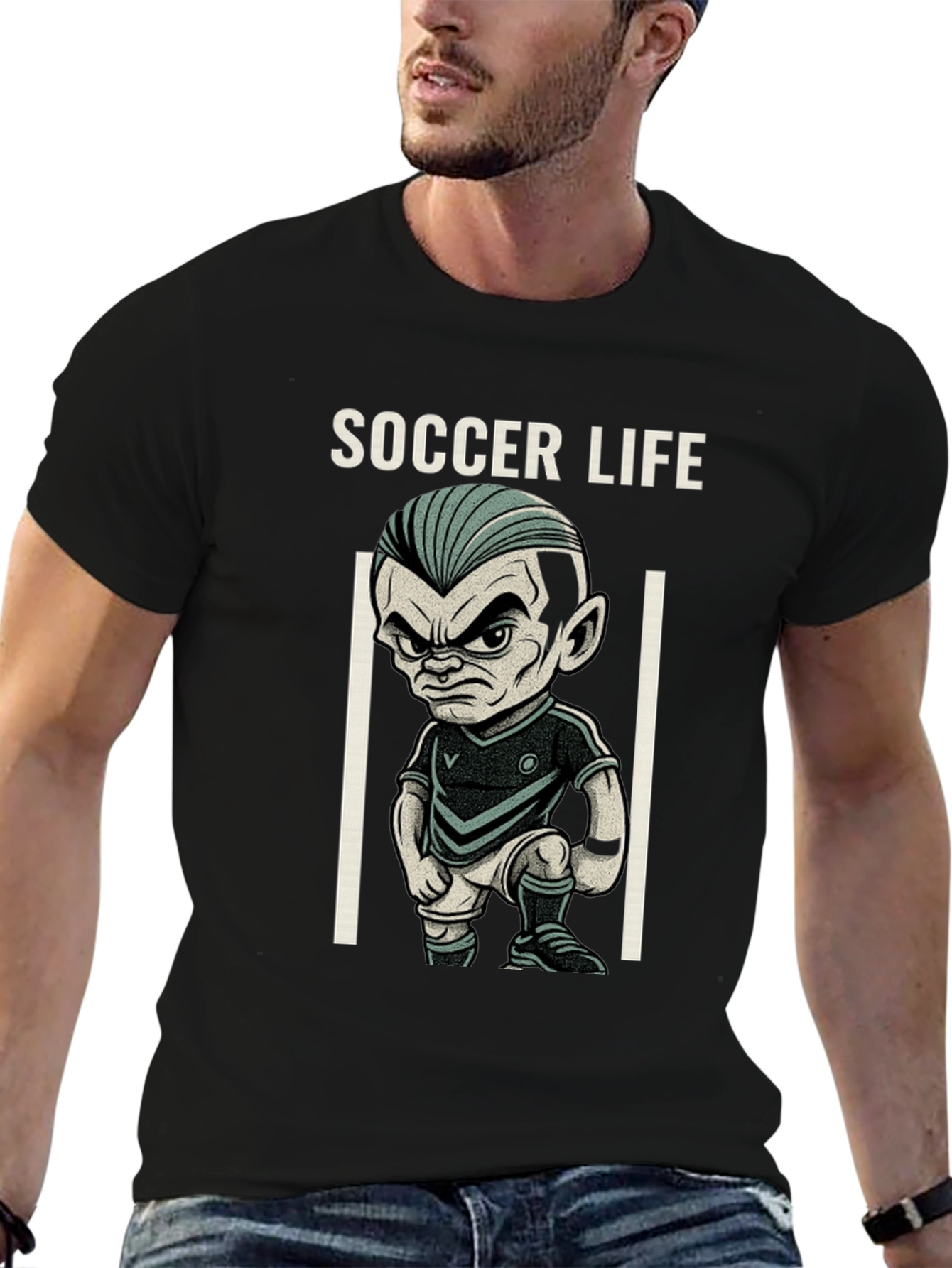 Soccer Life Cartoon Graphic Tee