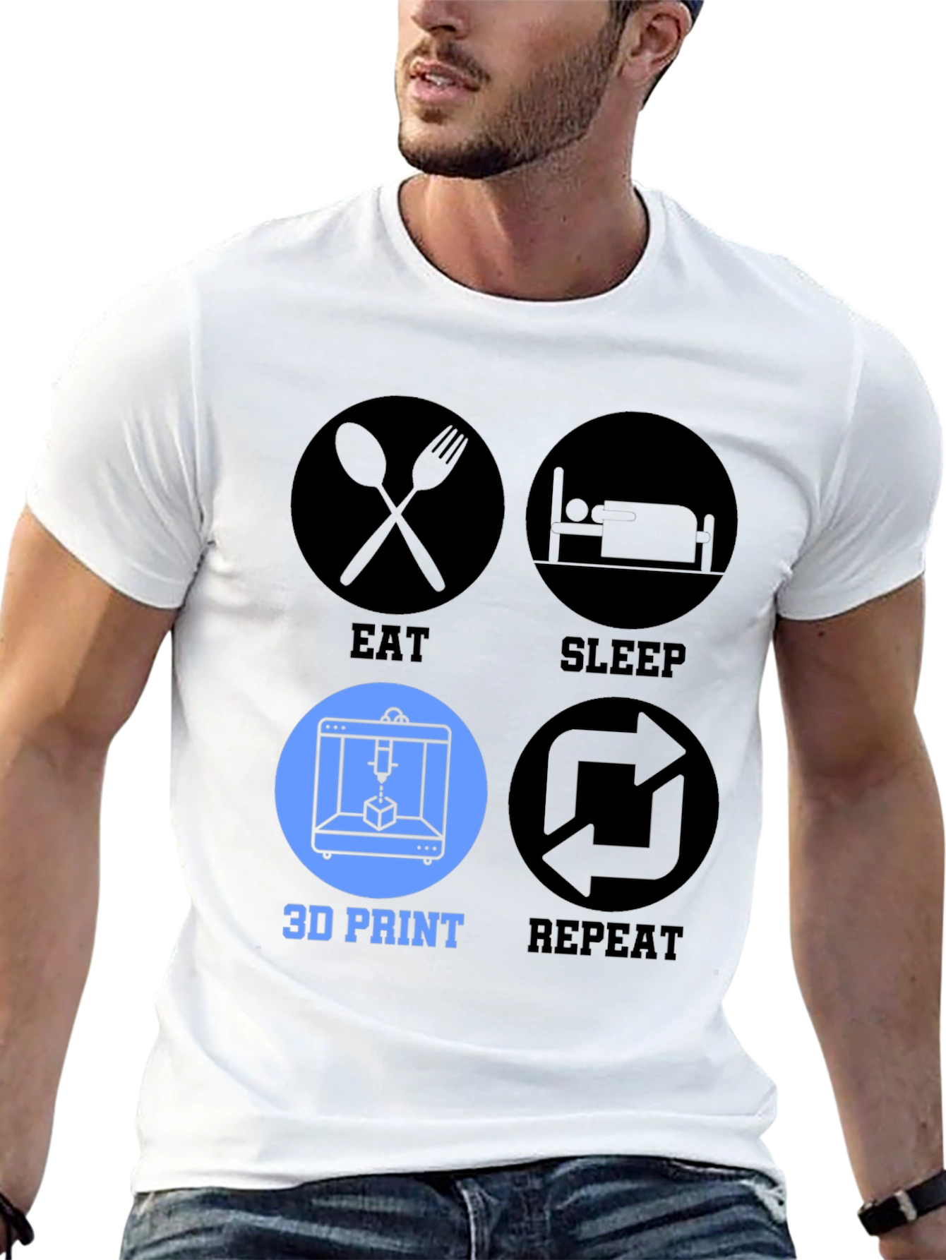 Eat Sleep 3D Print Repeat T-Shirt