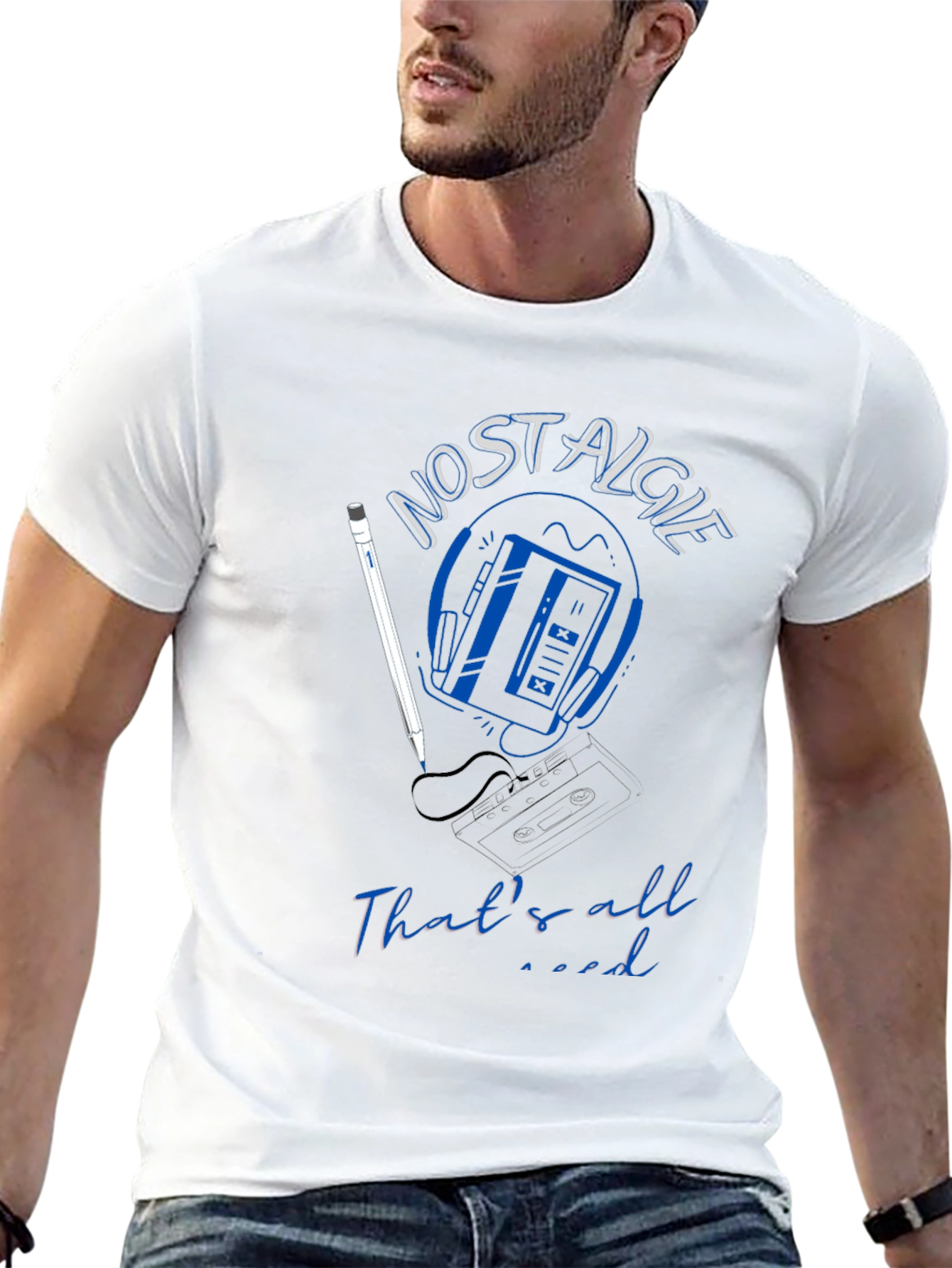 Nostalgic Vibes Tee: Retro Cassette Player Design
