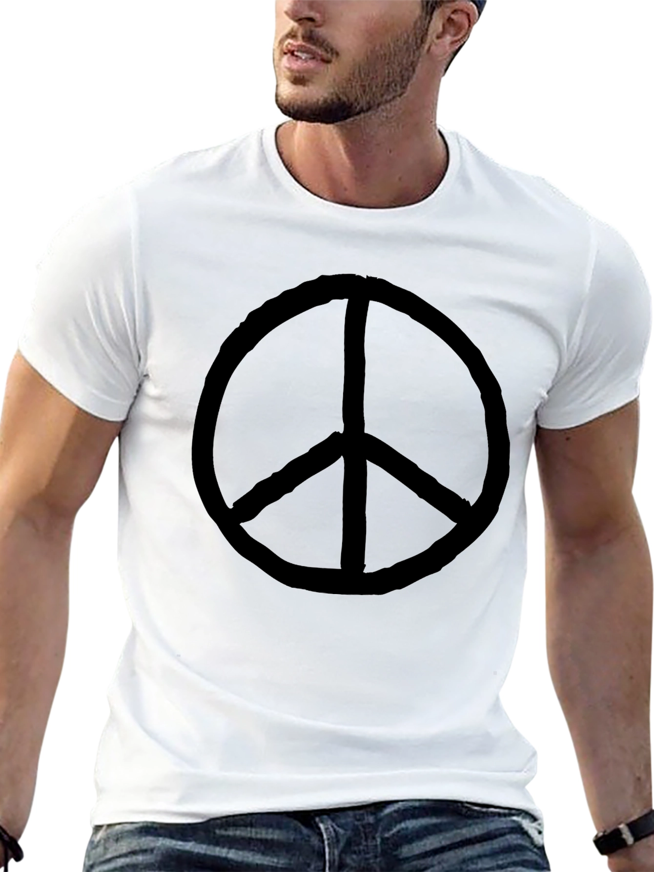 Peace Sign Graphic Tee - Classic Black T-Shirt