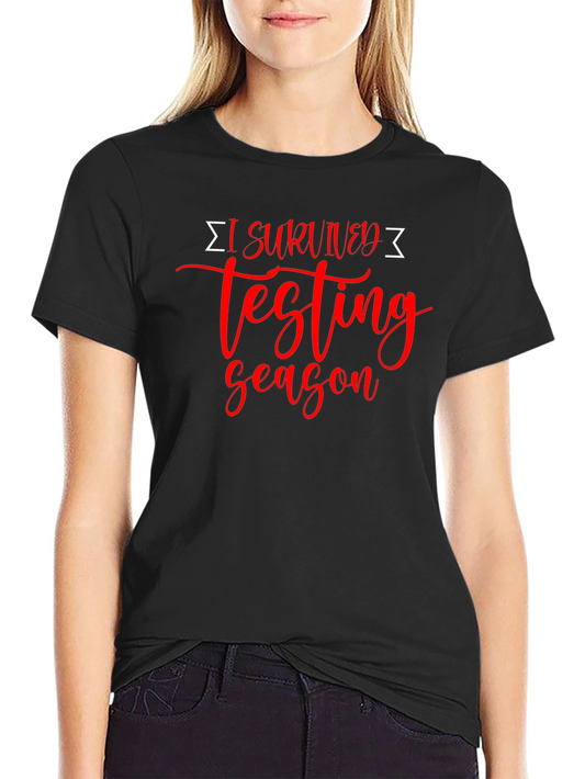 I Survived Testing Season Black T-Shirt