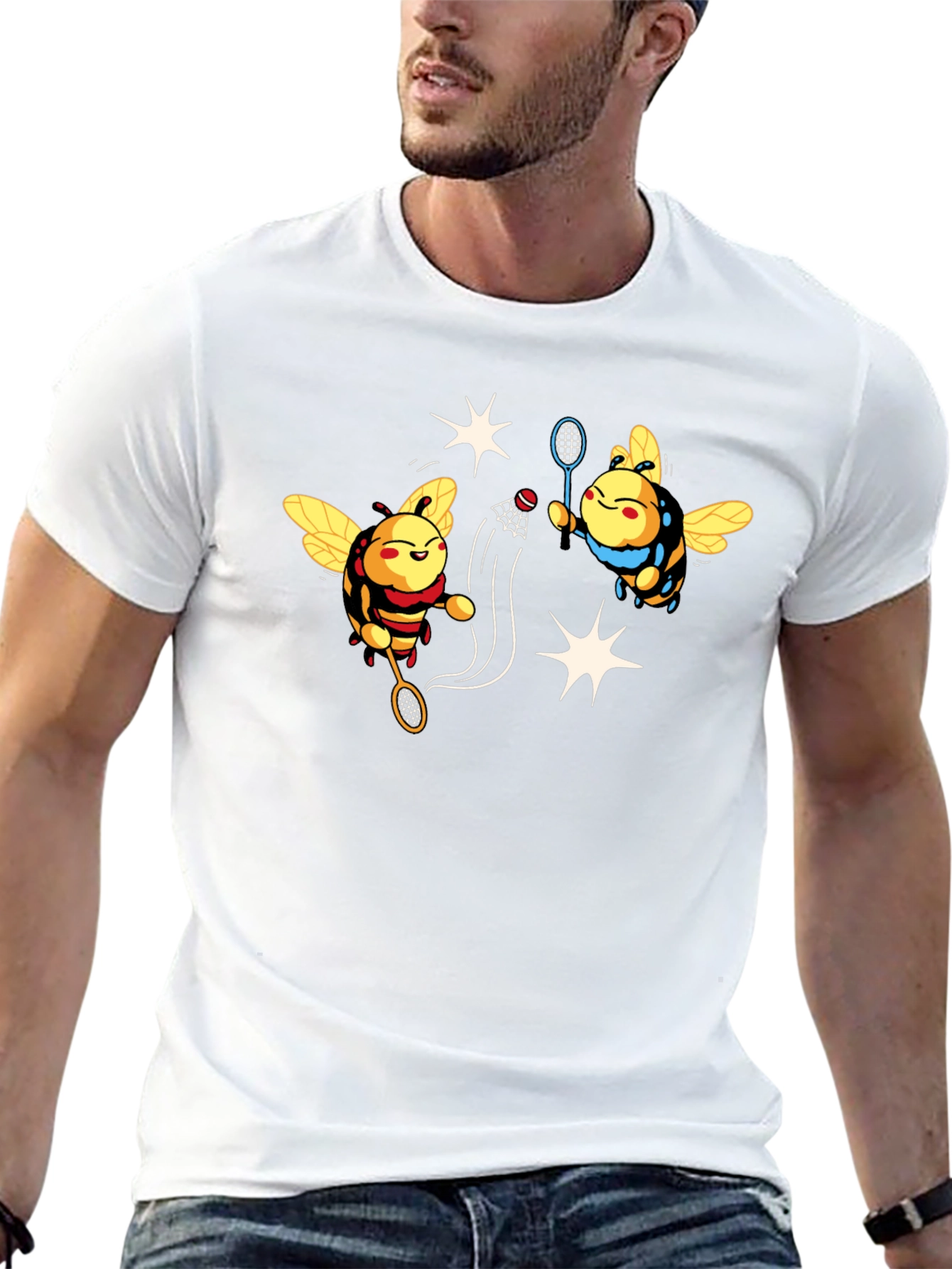 Badminton Bees Graphic T-Shirt