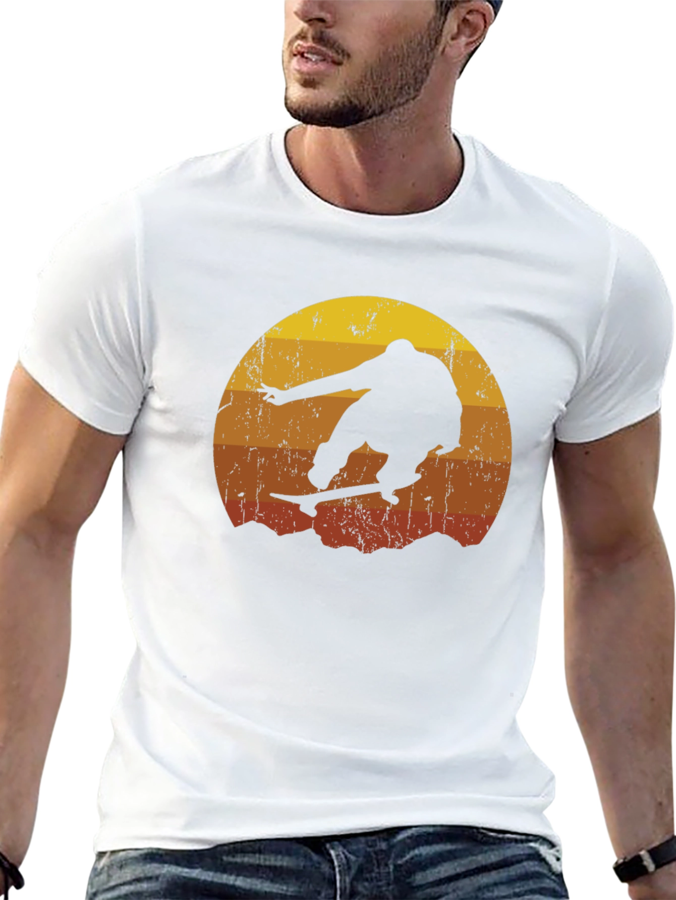 Skateboarder Sunset Graphic Tee - Cool Casual Style