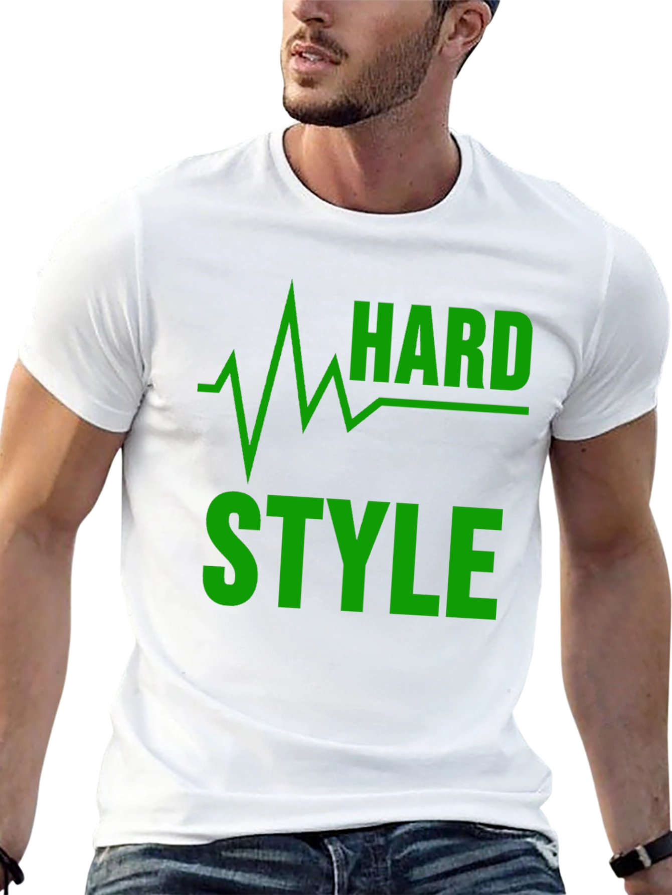 Hard Style Green Graphic Black T-Shirt