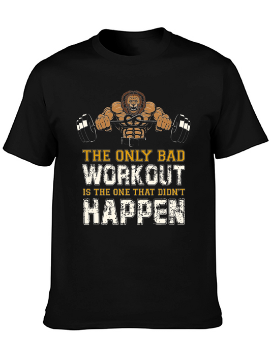 Gym Motivation T-Shirt - Lion Workout Design