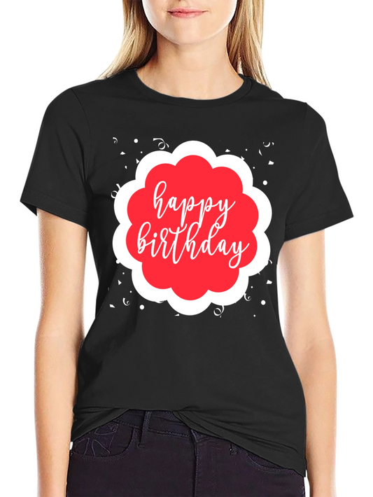 Happy Birthday Black Graphic T-Shirt