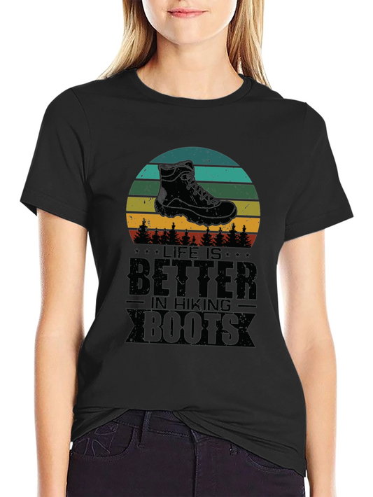 Hiking Boots Graphic Tee - Life is Better Outdoors
