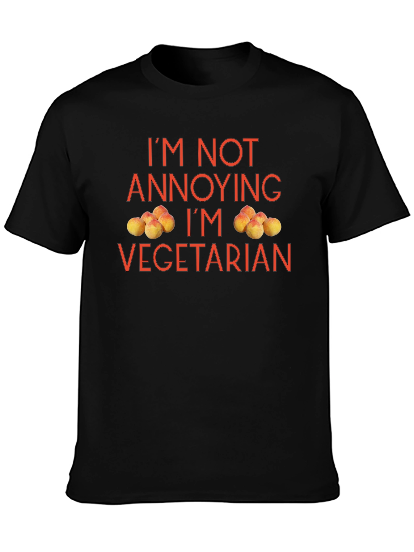 Funny Vegetarian T-Shirt - Peach Design Soft Cotton Tee