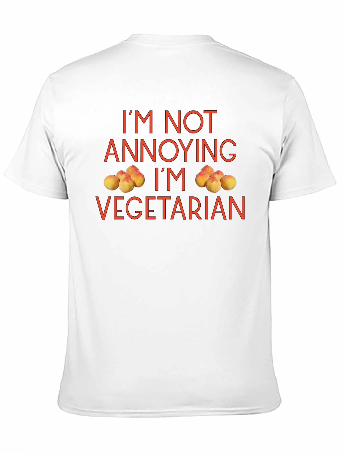 Funny Vegetarian T-Shirt - Peach Design Soft Cotton Tee