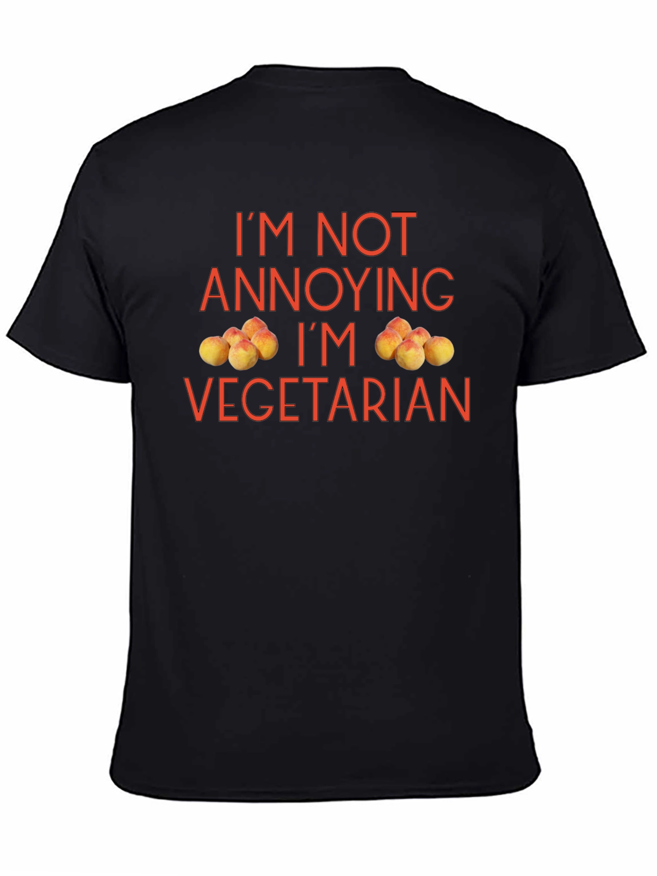 Funny Vegetarian T-Shirt - Peach Design Soft Cotton Tee