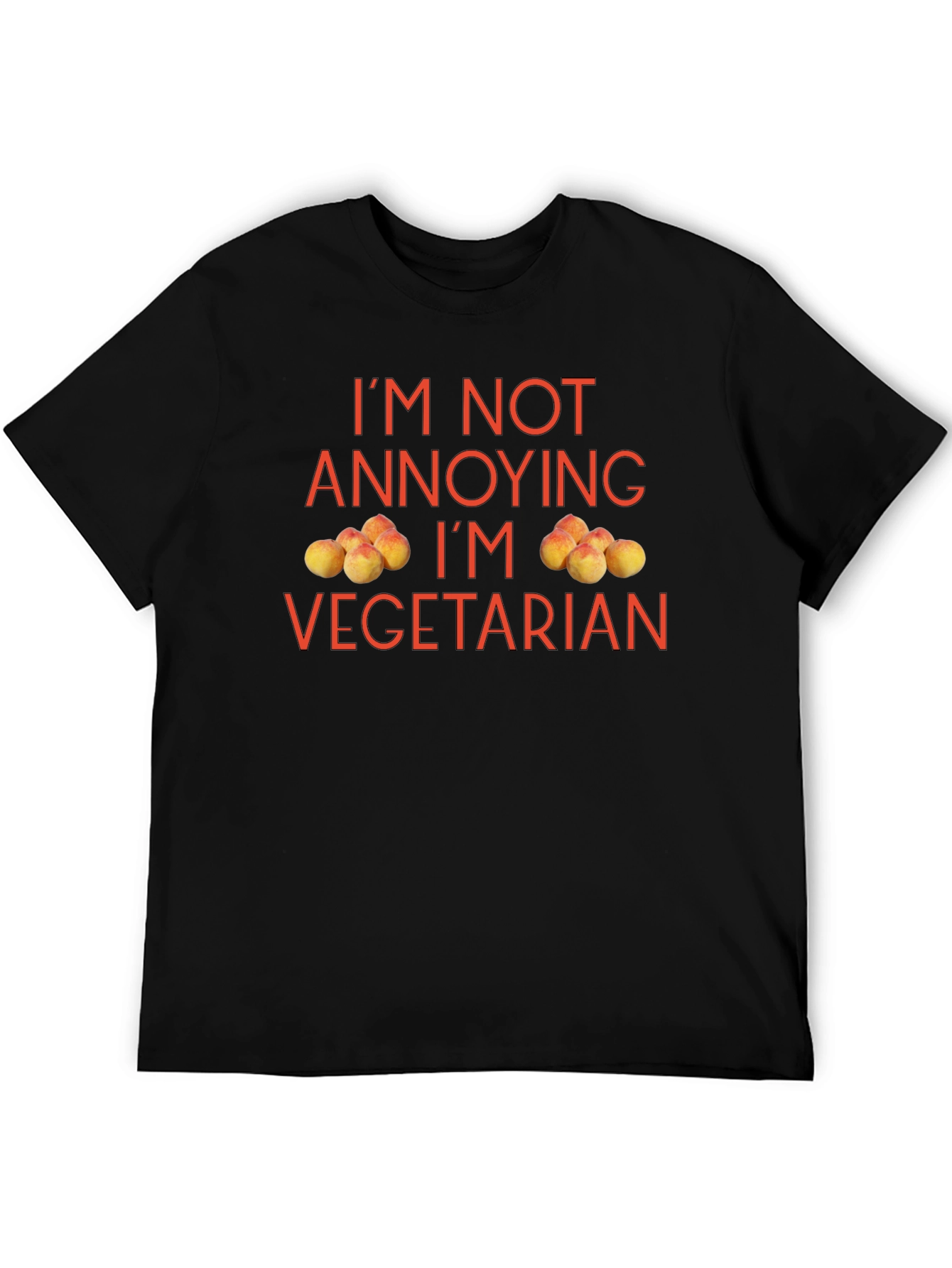 Funny Vegetarian T-Shirt - Peach Design Soft Cotton Tee