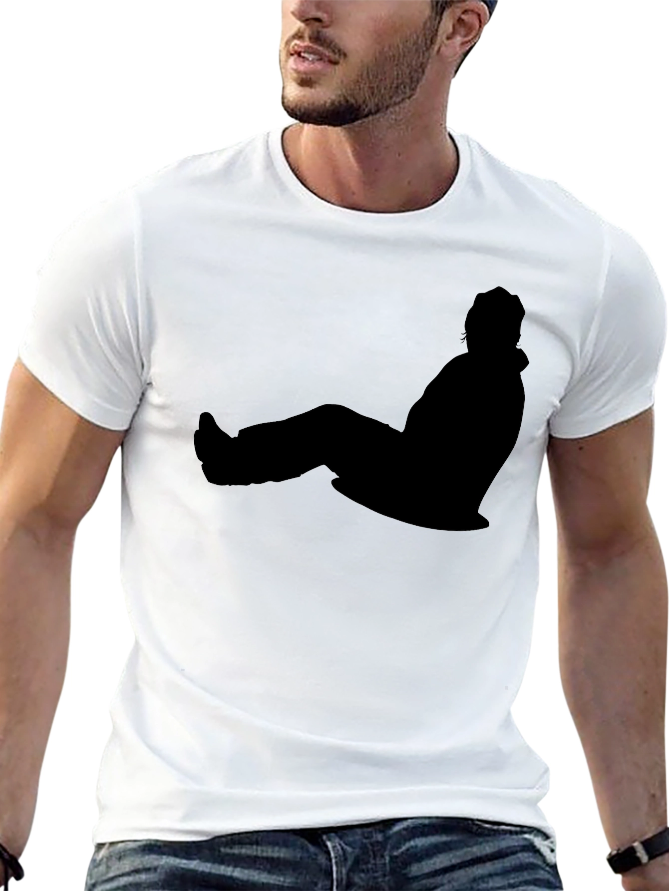 Chill Silhouette Graphic Tee - Black Cotton Comfort