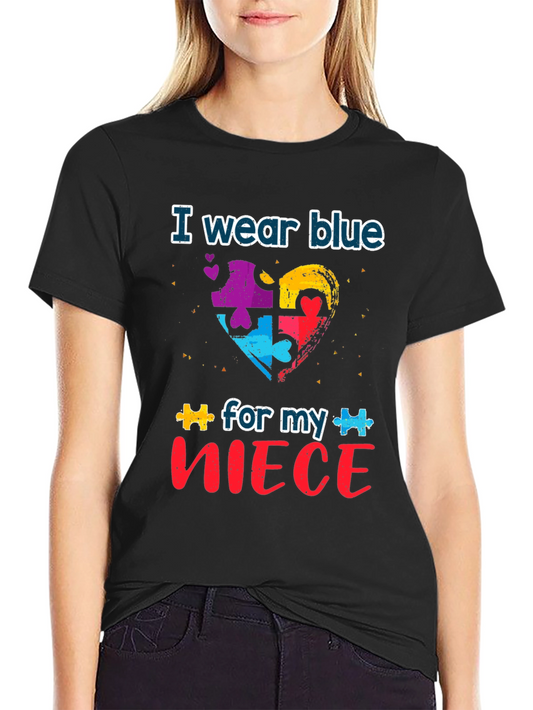 Autism Awareness T-Shirt - I Wear Blue For My Niece