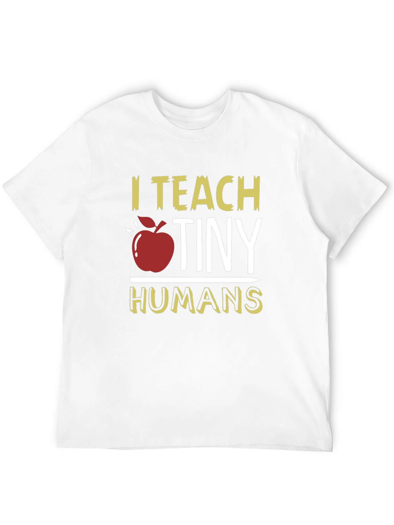 I Teach Tiny Humans T-Shirt Teacher Apple Graphic Tee