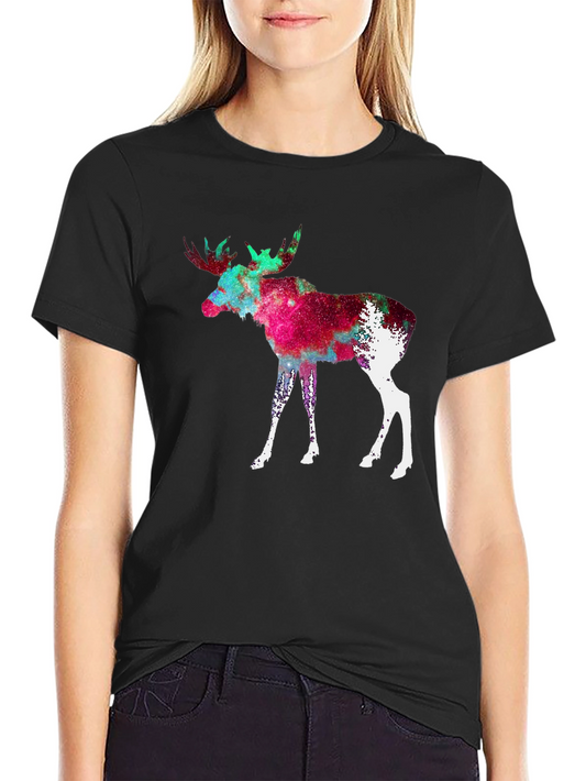 Cosmic Moose Graphic Tee - Black