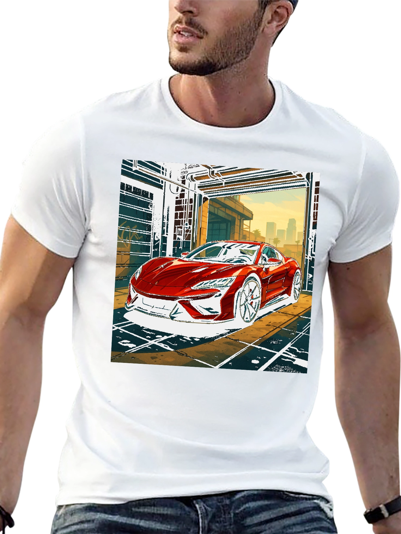Red Car Graphic Tee