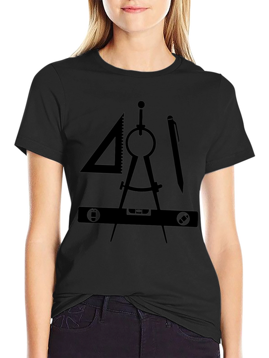 Architect Drafting Tools Graphic Tee - Black