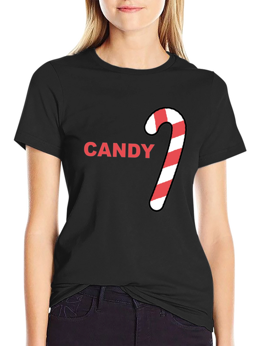 Candy Cane Graphic Tee - Holiday Festive Style