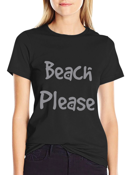 Beach Please Black Graphic Tee