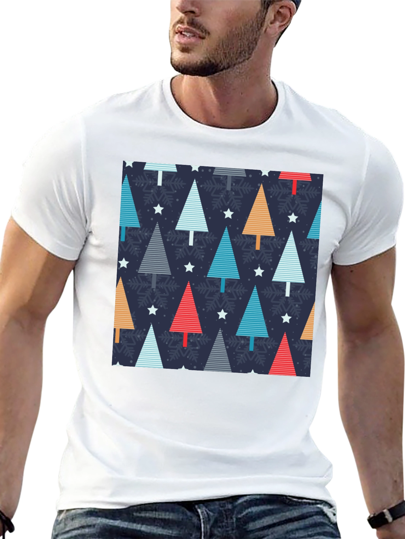 Festive Holiday Tree Pattern T-Shirt