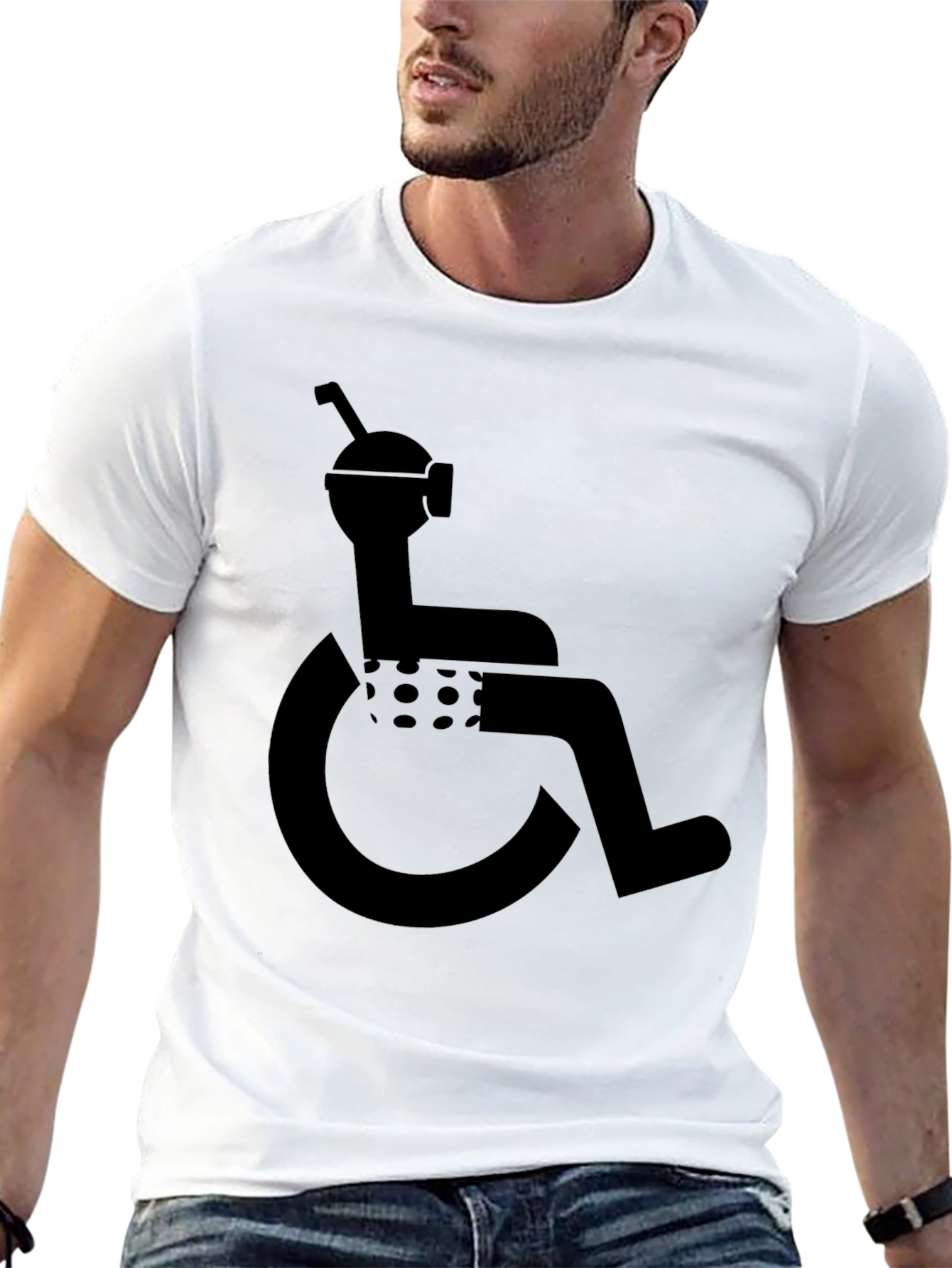 Humorous Wheelchair User Graphic T-Shirt