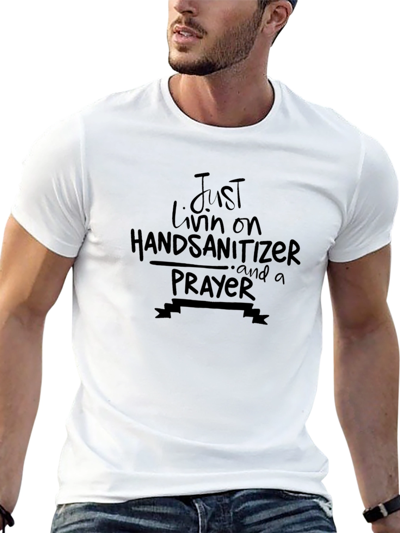 Hand Sanitizer & Prayer Graphic T-Shirt