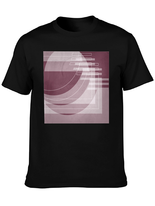 Abstract Geometric Graphic Tee - Stylish Black Shirt
