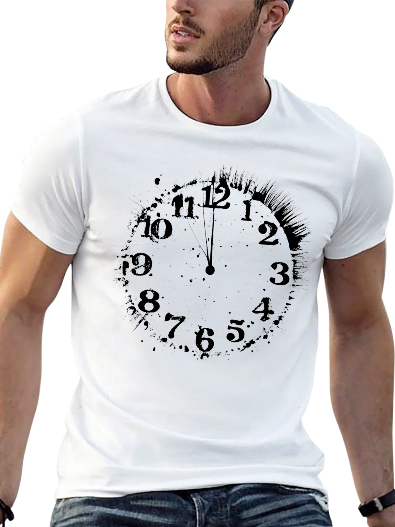 Midnight Clock Graphic T-Shirt - Stylish Comfort