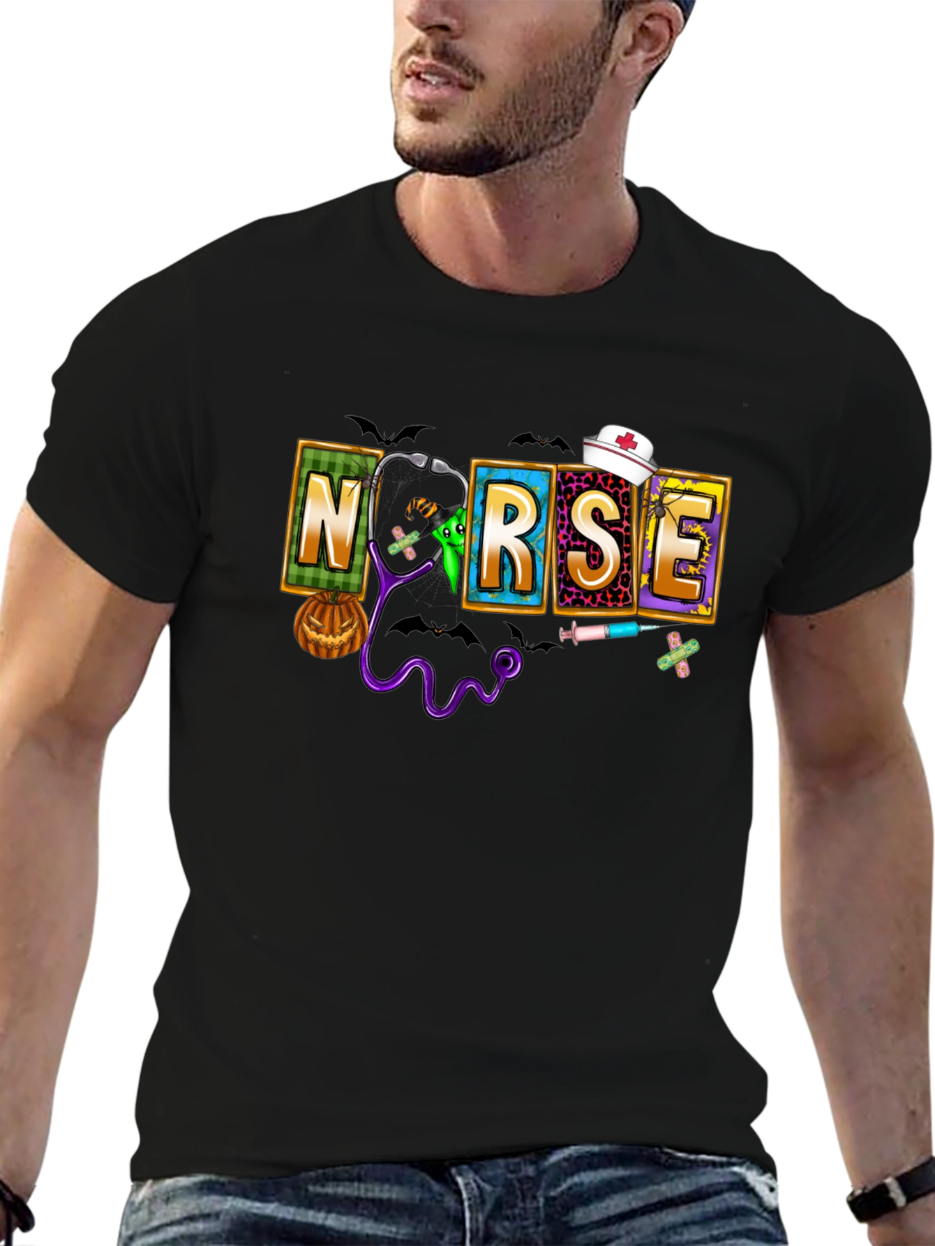 Halloween Nurse Graphic T-Shirt