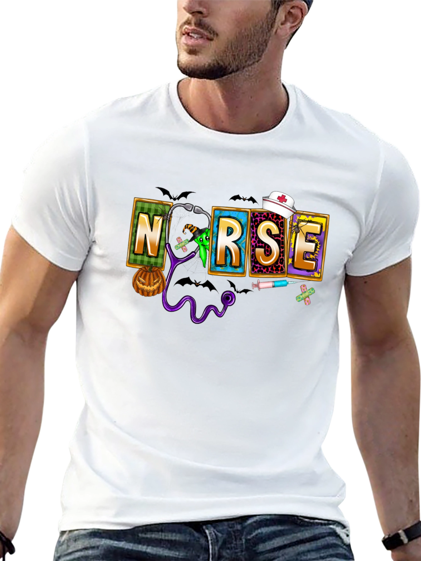 Halloween Nurse Graphic T-Shirt