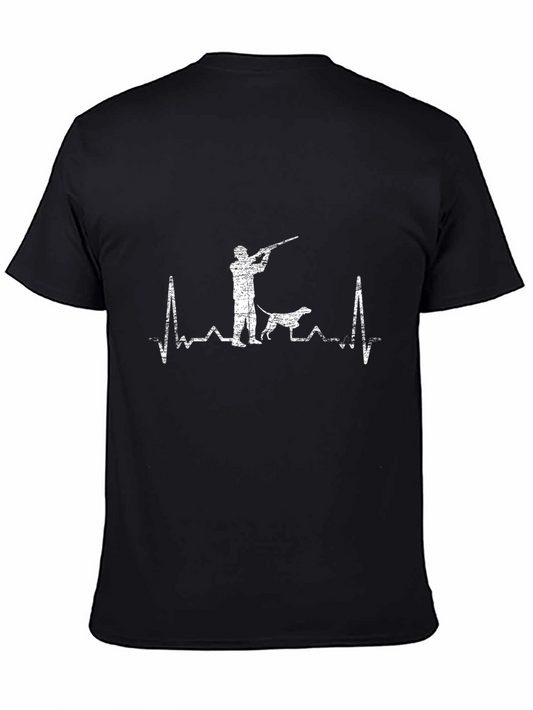 Hunting Heartbeat T-Shirt - Hunter & Dog Design