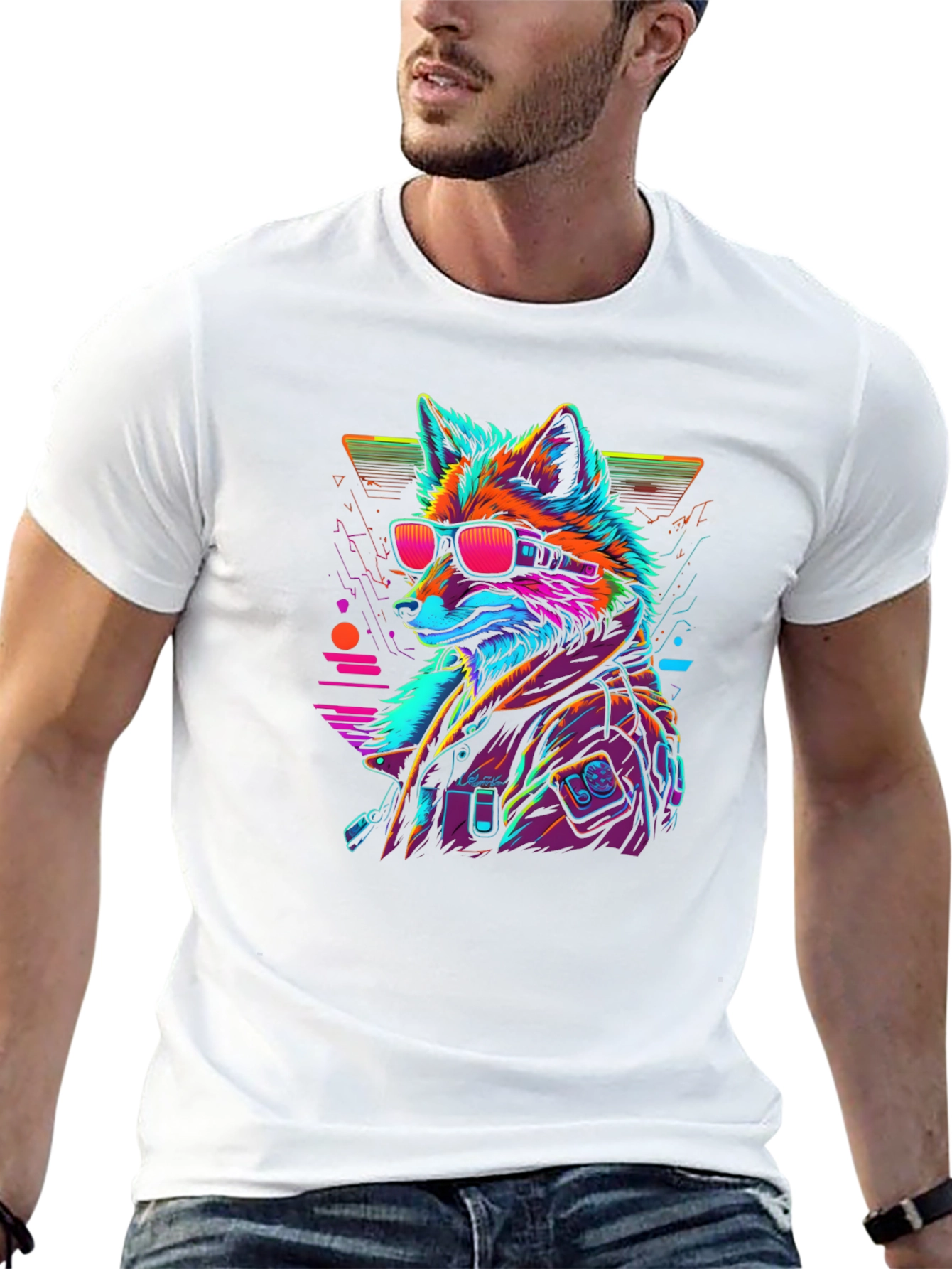 Cyberpunk Fox T-Shirt - Cool Graphic Tee